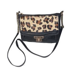 Women's Calvin Klein Black & Animal Print Crossbody Bag Small